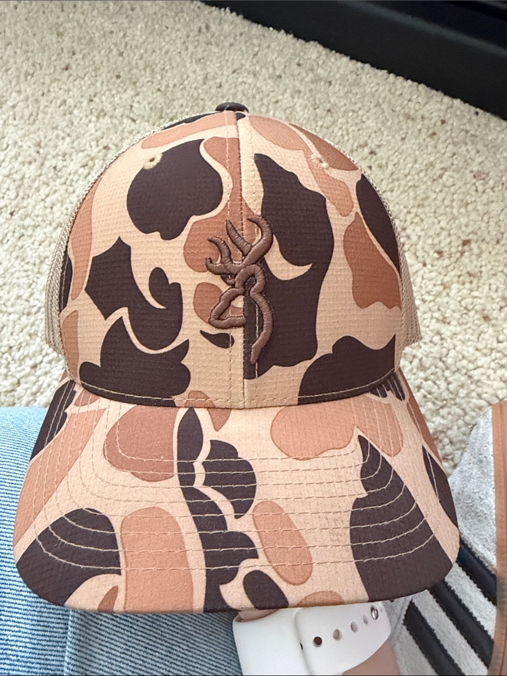 Browning Camouflage Trucker Hat in Brown and Tan